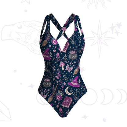 Purplehecate Witchcraft Spellbook One-Piece Swimsuit