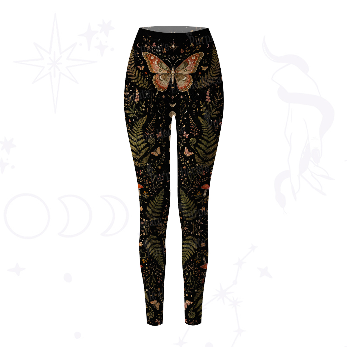 Purplehecate Moon Moth in the Enchanted Forest Yoga Pants