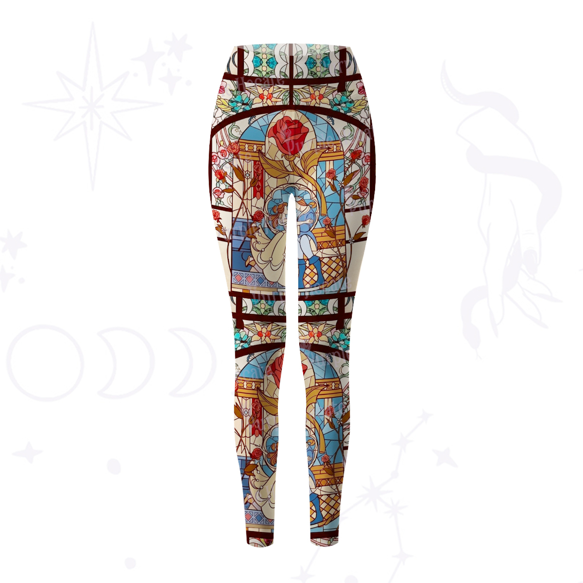 Purplehecate Stained Glass Rose Romance Yoga Pants