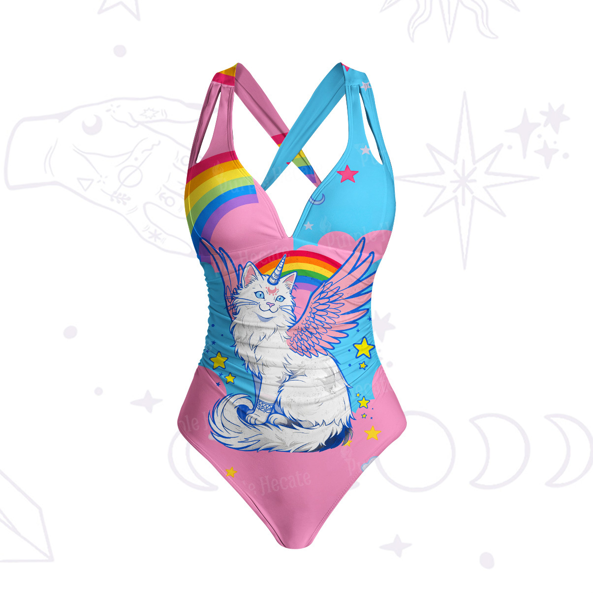 Purplehecate Fluffin Meowgical One-Piece Swimsuit