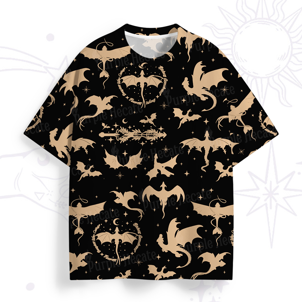 Purplehecate Fantasy Dragon Allover All Over Print T-Shirt