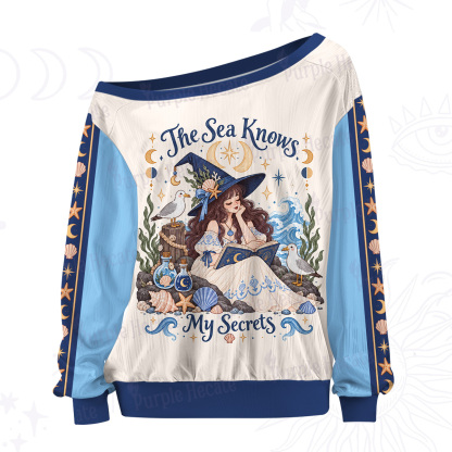 Purplehecate The Sea Knows My Secrets Off The Shoulder Graphic Jersey