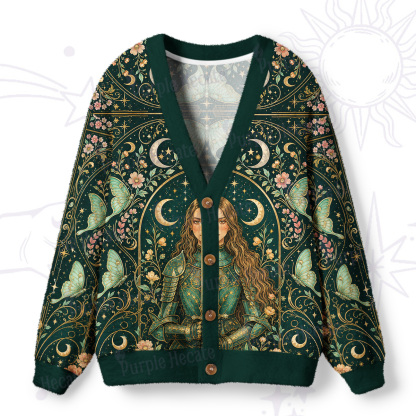 Purplehecate Medieval Female Knight Ugly Cardigan Sweaters