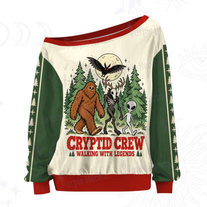 Purplehecate TCryptid Crew Walking With Legends Off The Shoulder Graphic Jersey
