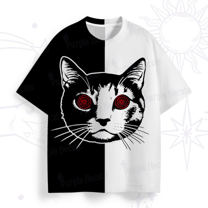 Purplehecate Hypnotic Cat All Over Print T-Shirt