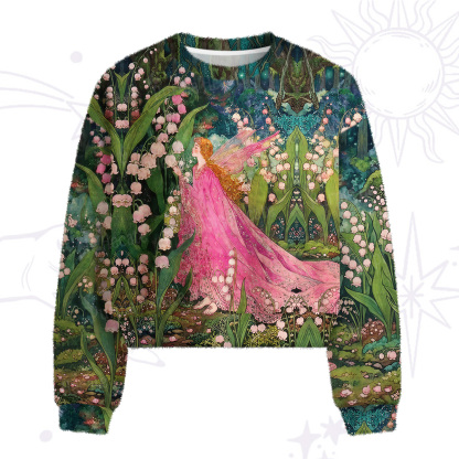 Purplehecate Mystic Secret Lily Fairy Forest Fuzzy Crewneck Sweater