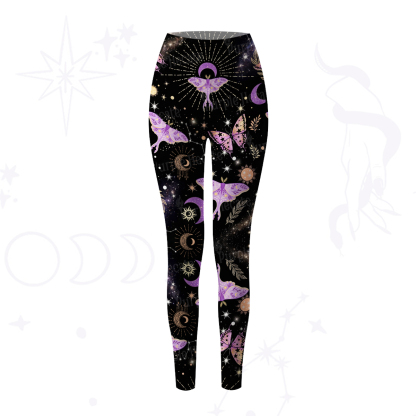 Purplehecate Starry Night Lunar Moth Yoga Pants