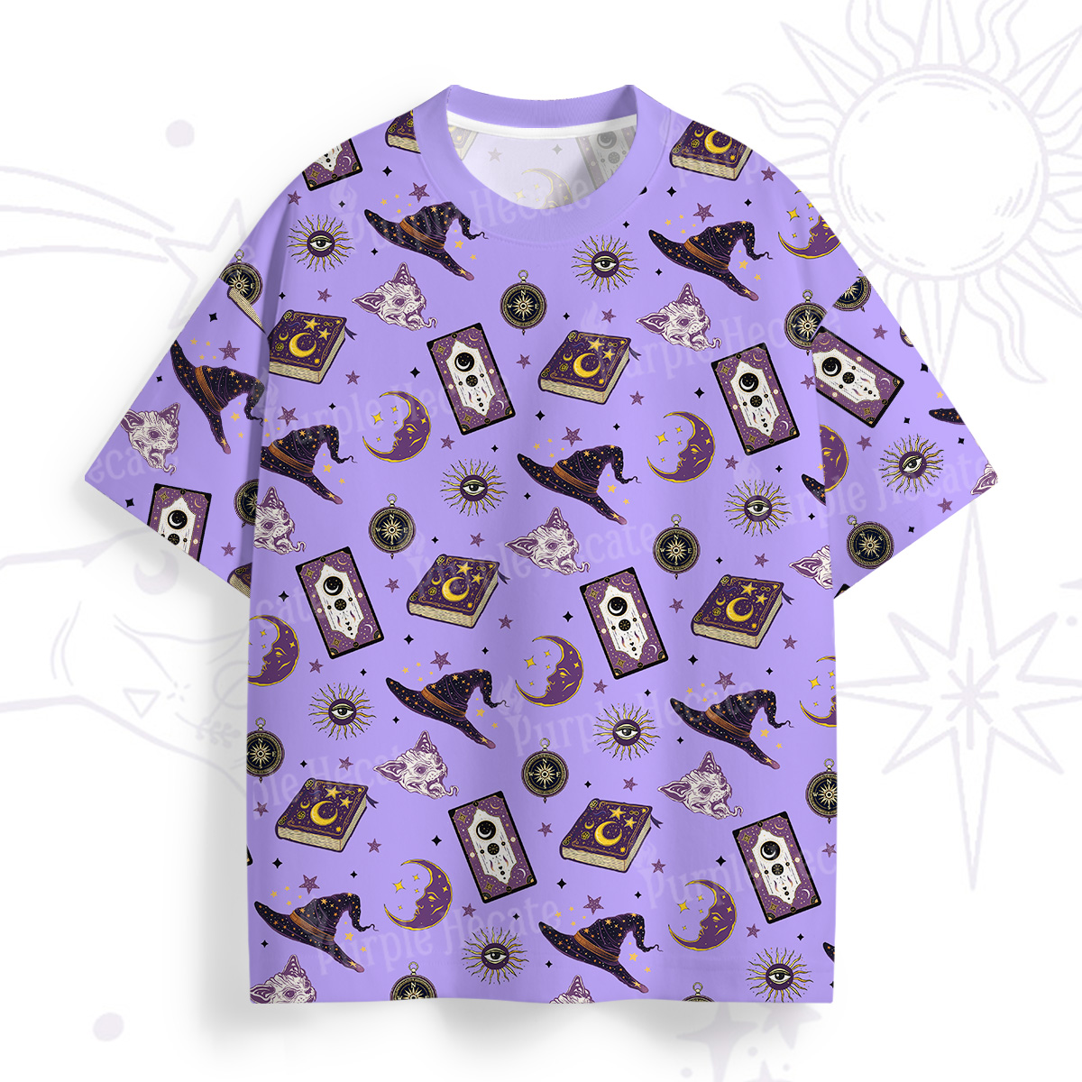 Purplehecate Midnight Witch Tarot All Over Print T-Shirt