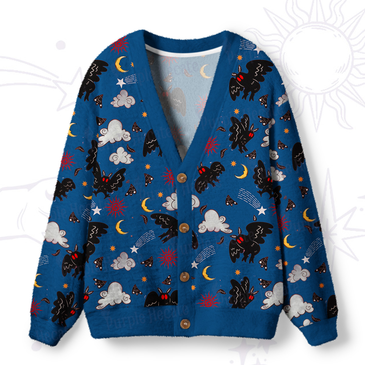 Purplehecate Cryptid Mothman Ugly Cardigan Sweaters