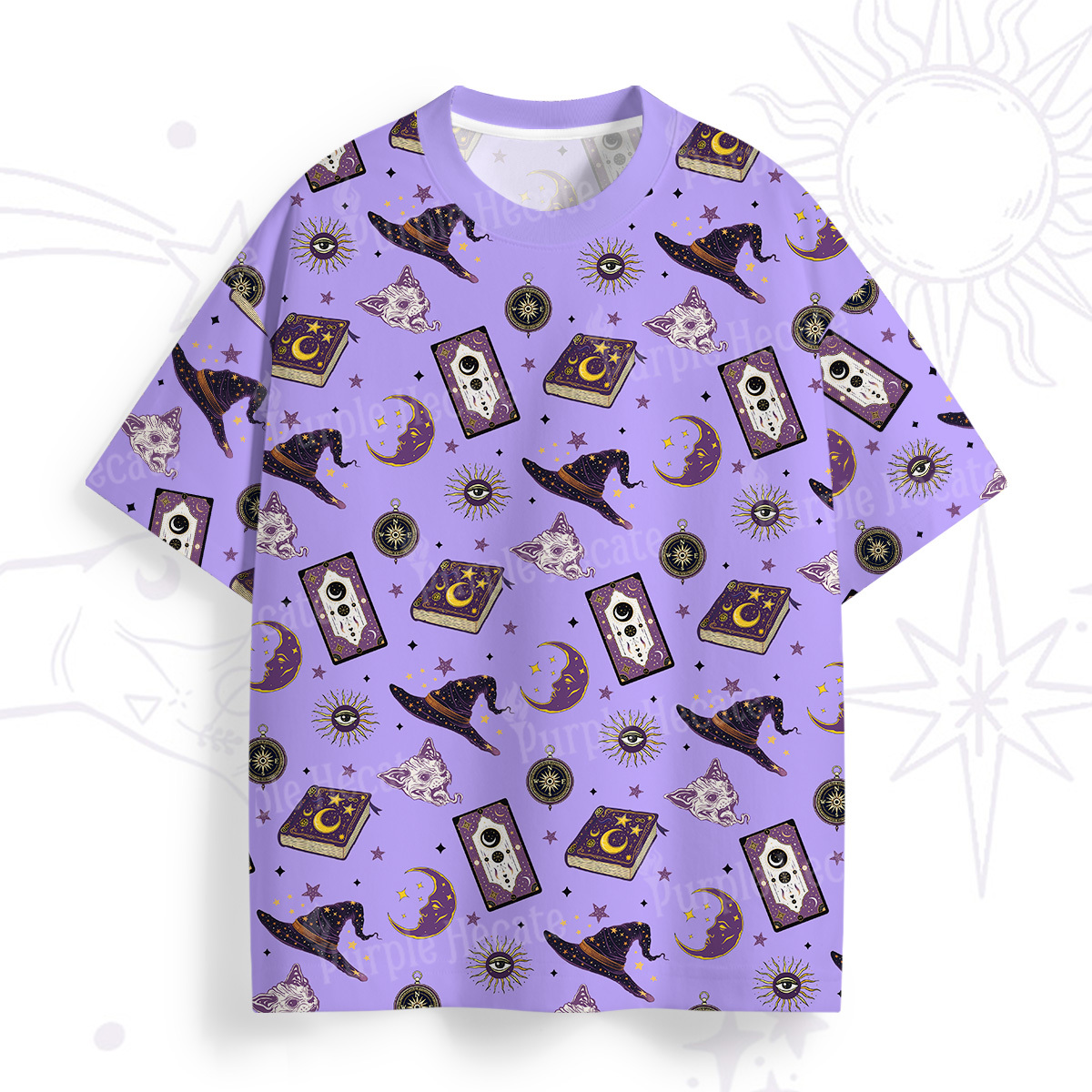 Purplehecate Midnight Witch Tarot All Over Print T-Shirt