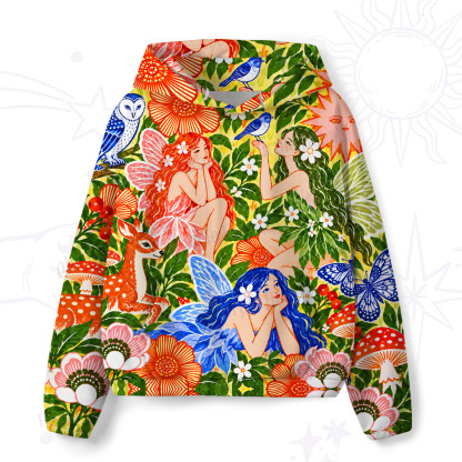 Purplehecate Mystic Forest Fairies & Animals All-Over Print Hoodie