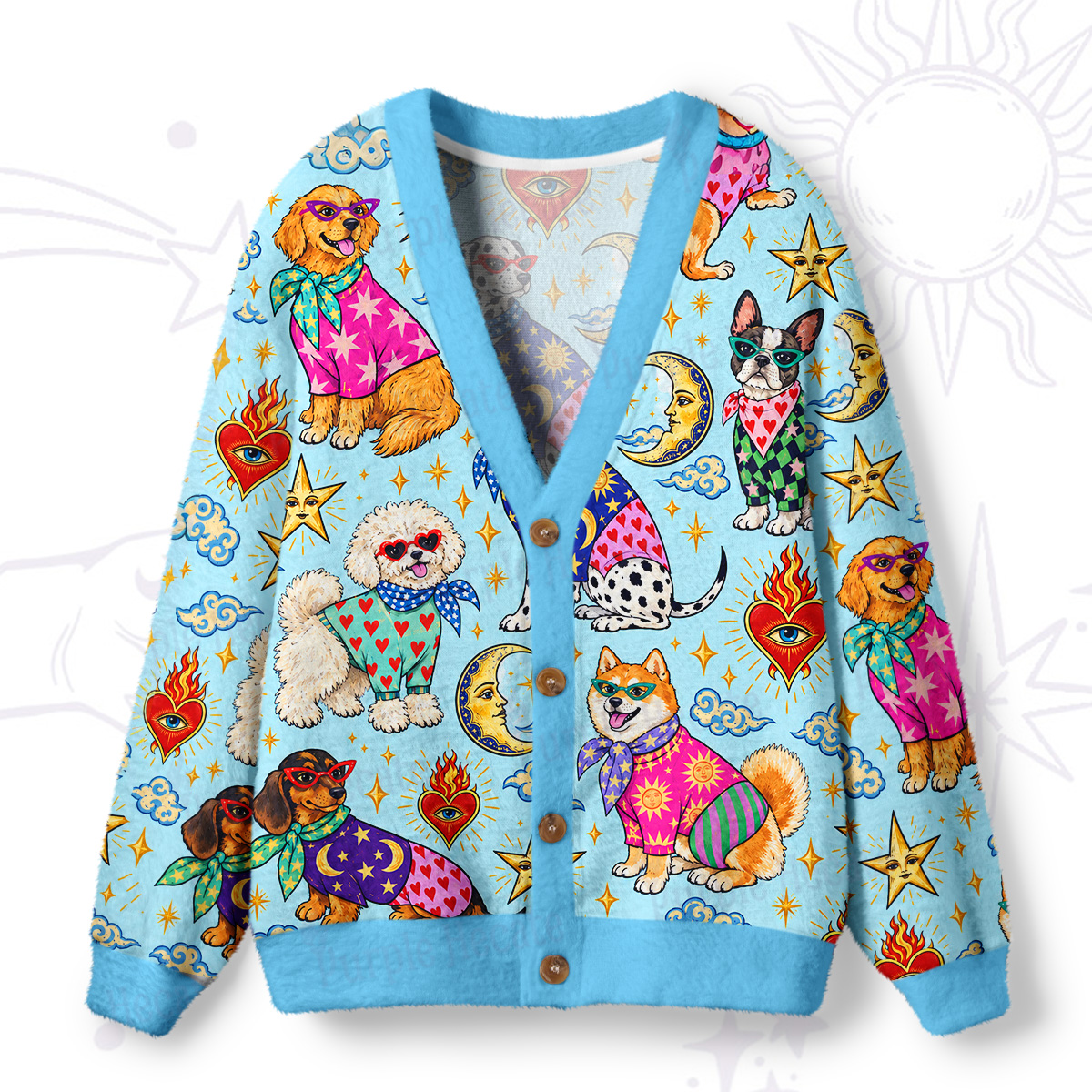 Purplehecate Puppy Fashion Show Ugly Cardigan Sweaters