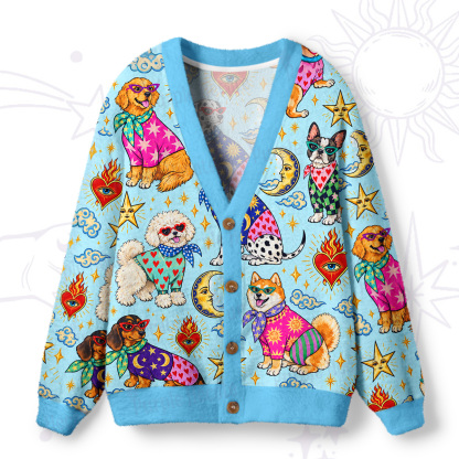 Purplehecate Puppy Fashion Show Ugly Cardigan Sweaters