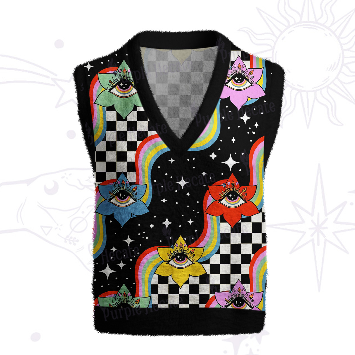 Purplehecate Enchanted Eye Blossom Ugly Sweater Vest