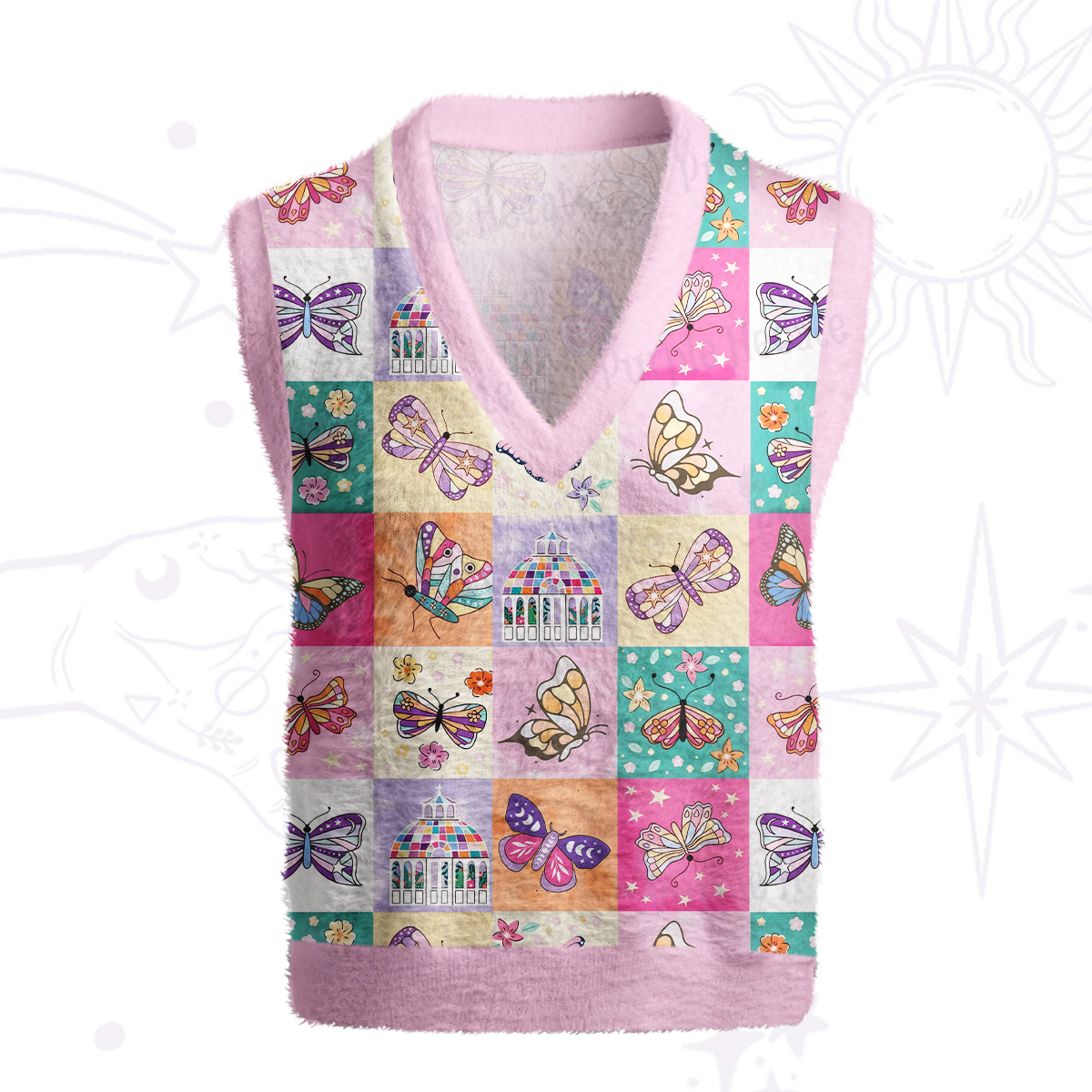 Purplehecate Dreamy Butterfly Garden Ugly Sweater Vest
