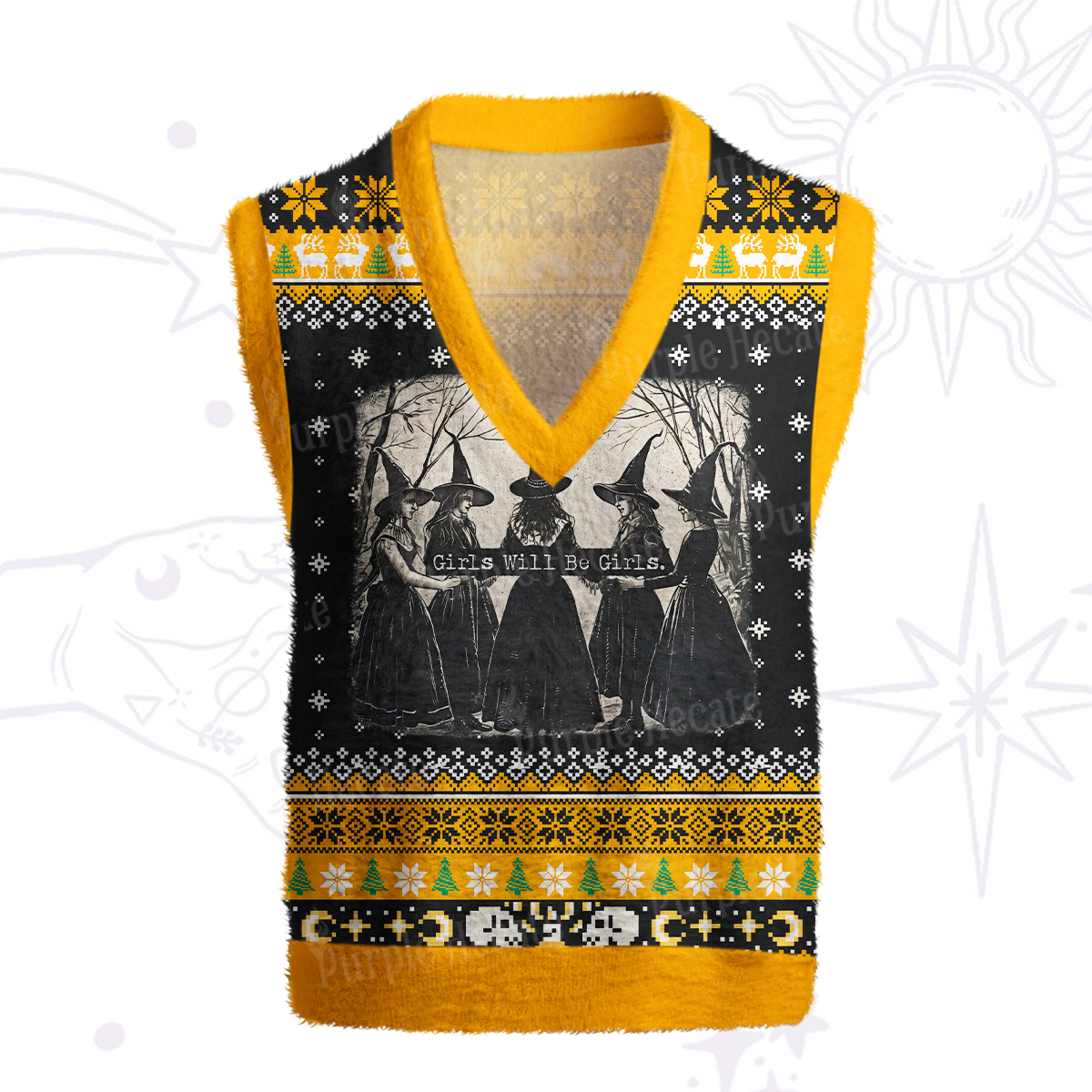 Purplehecate Girls Will Be Girls Witch Ugly Sweater Vest