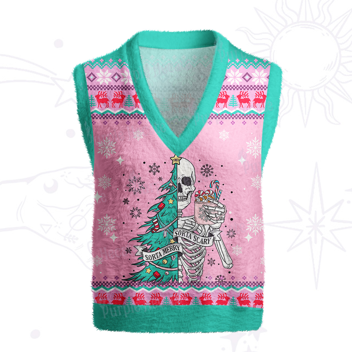 Purplehecate Sorta Merry Sorta Scary Christmas Ugly Sweater Vest