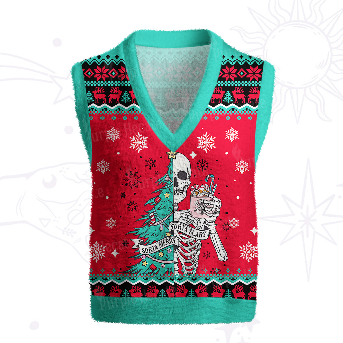 Purplehecate Sorta Merry Sorta Scary Christmas Ugly Sweater Vest