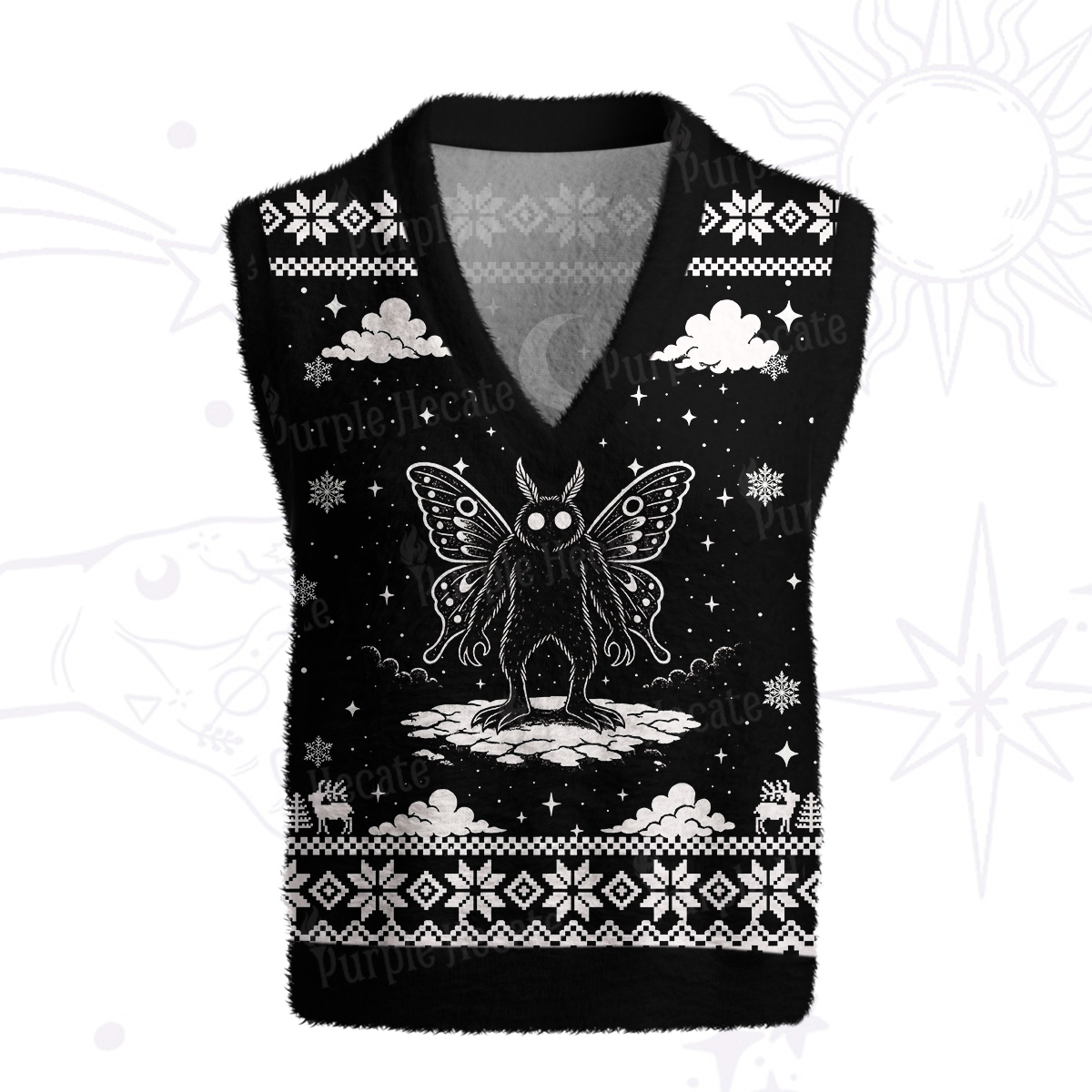 Purplehecate Dark Moth Ugly Sweater Vest