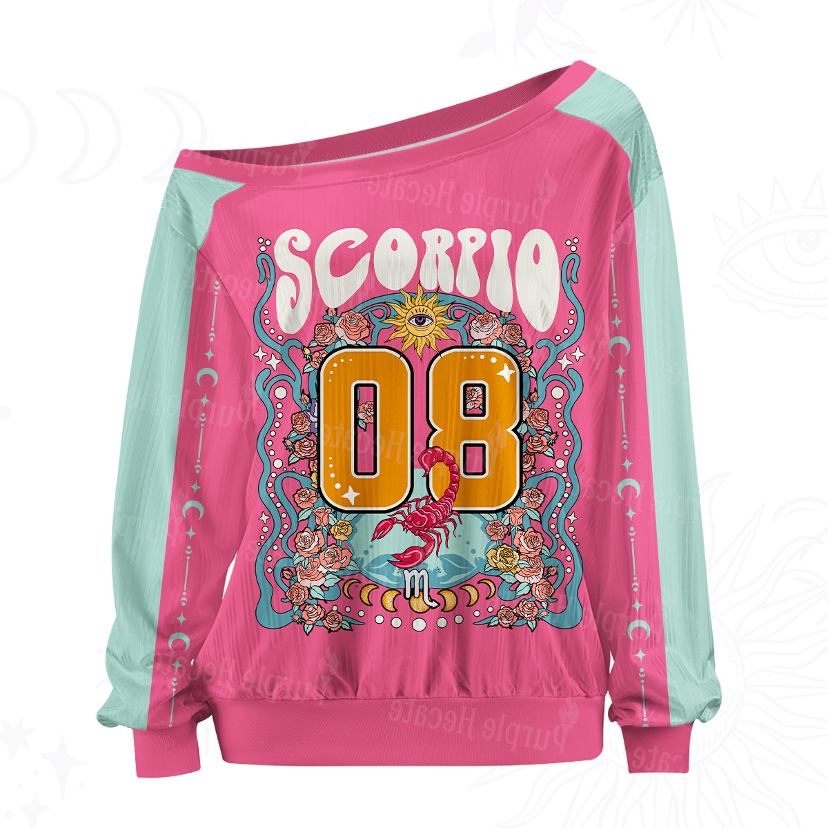 Purplehecate Scorpio Spirit Zodiac Off The Shoulder Graphic Jersey