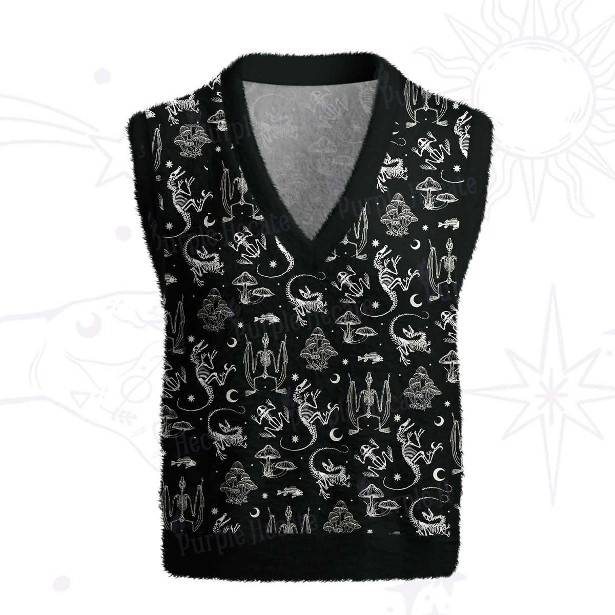 Purplehecate Prehistoric Fantasy Ugly Sweater Vest