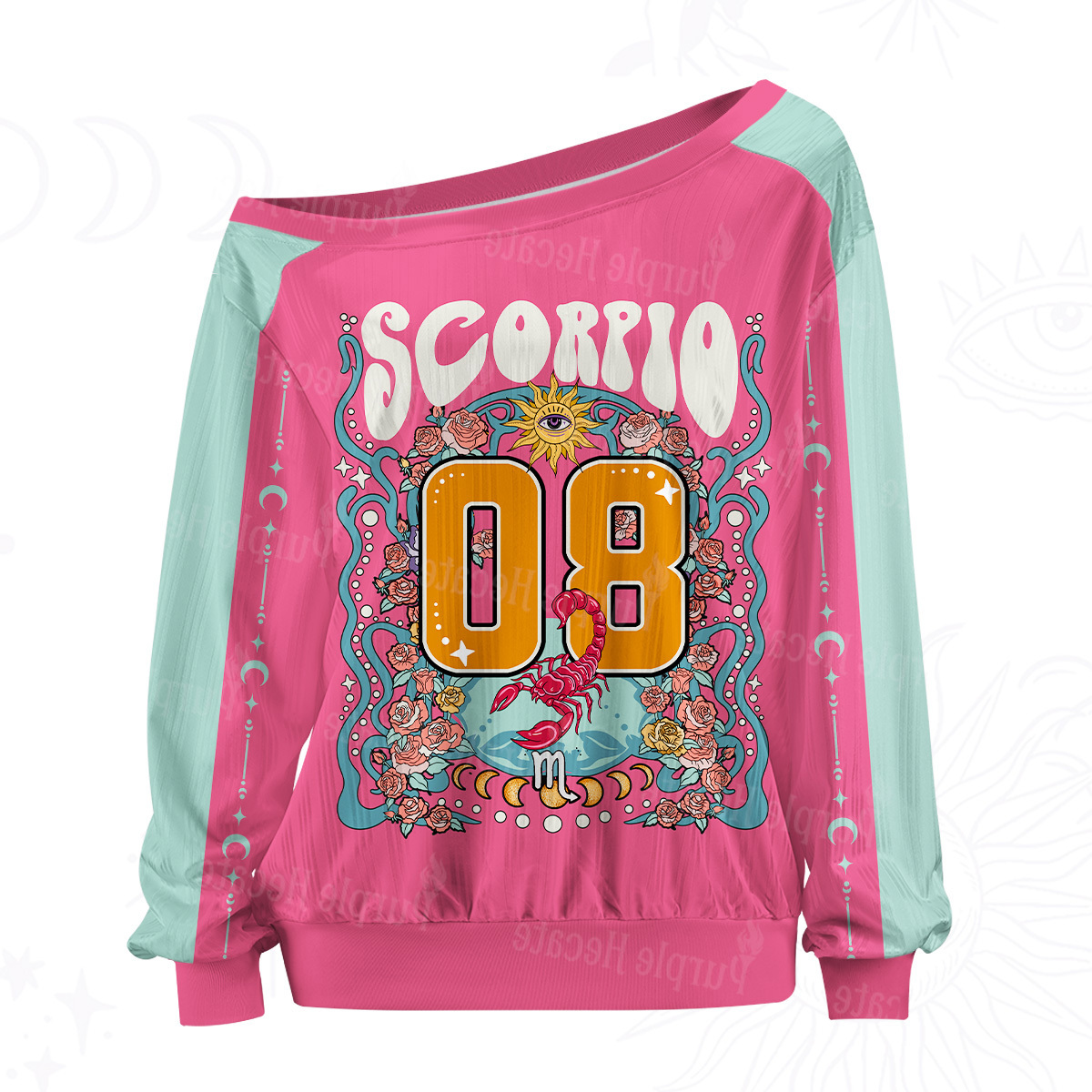 Purplehecate Scorpio Spirit Zodiac Off The Shoulder Graphic Jersey