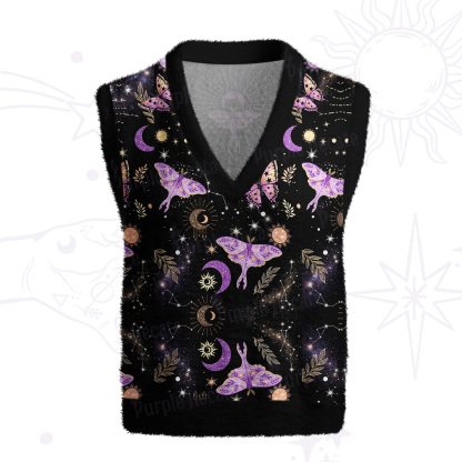 Purplehecate Starry Night Lunar Moth Ugly Sweater Vest