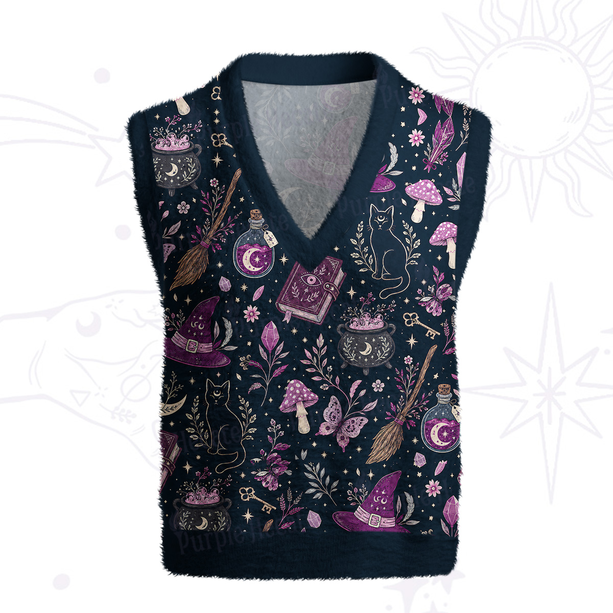 Purplehecate Witchcraft Spellbook Ugly Sweater Vest