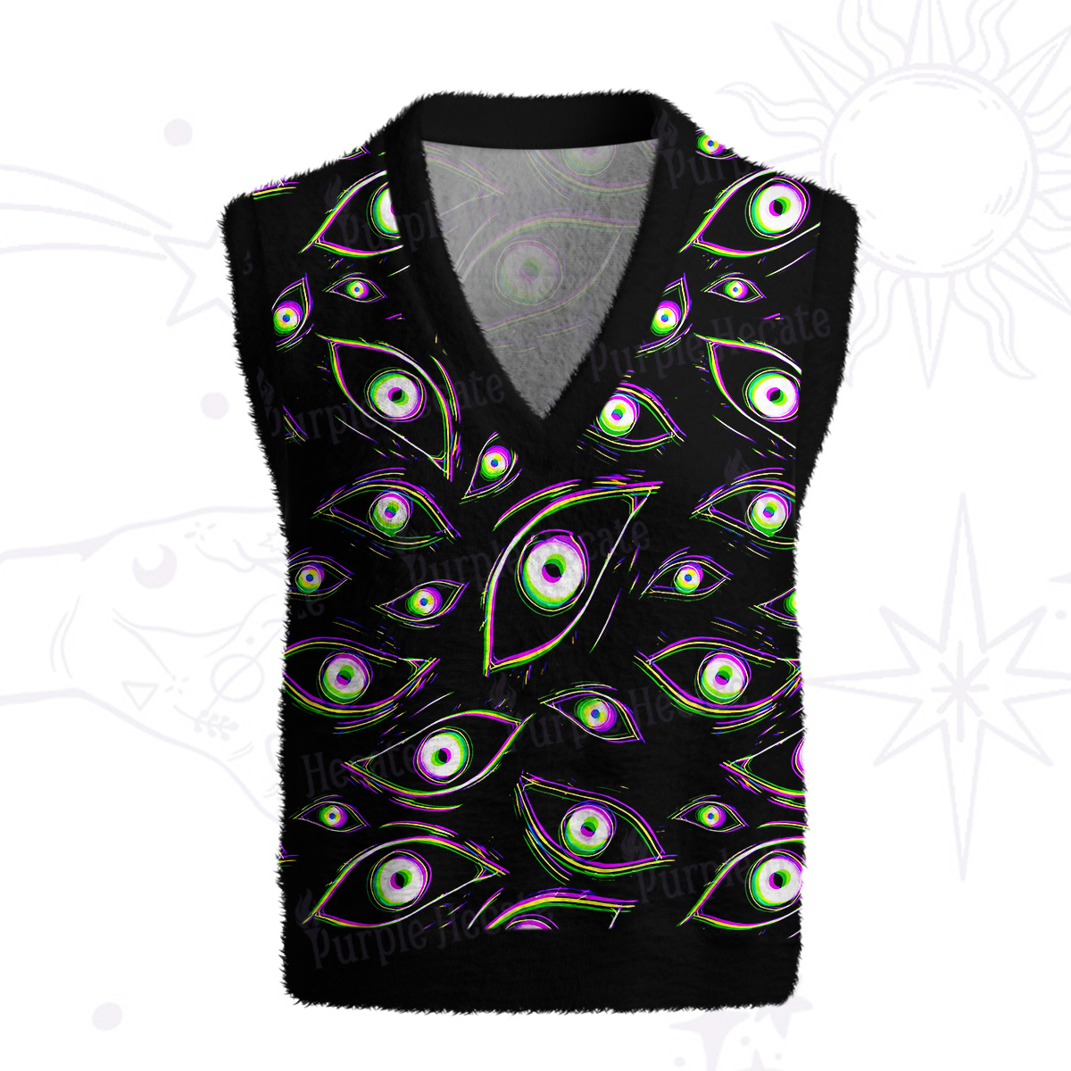Purplehecate Glitch Vision Ugly Sweater Vest