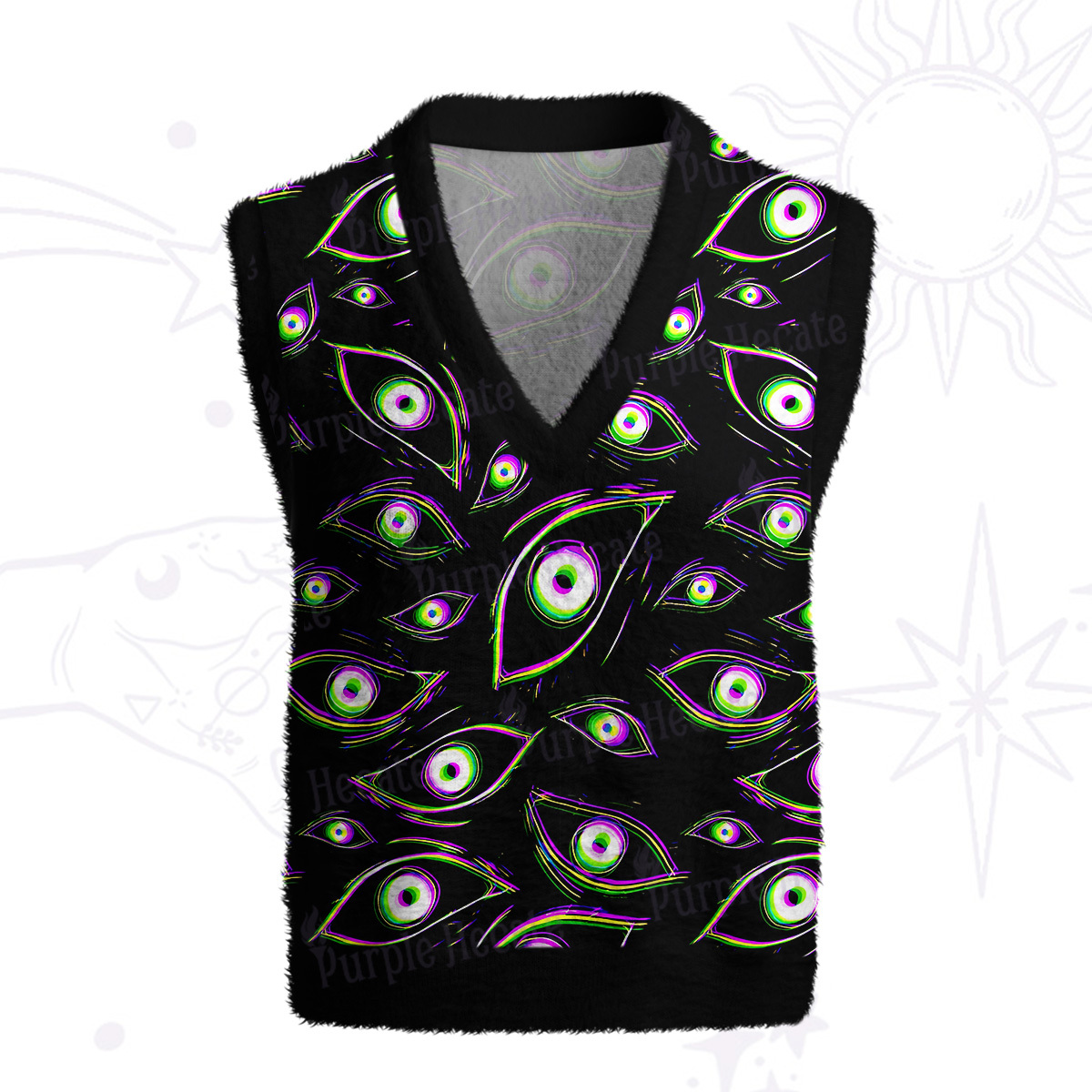 Purplehecate Glitch Vision Ugly Sweater Vest