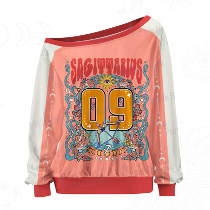 Purplehecate Sagittarius Spirit Zodiac Off The Shoulder Graphic Jersey
