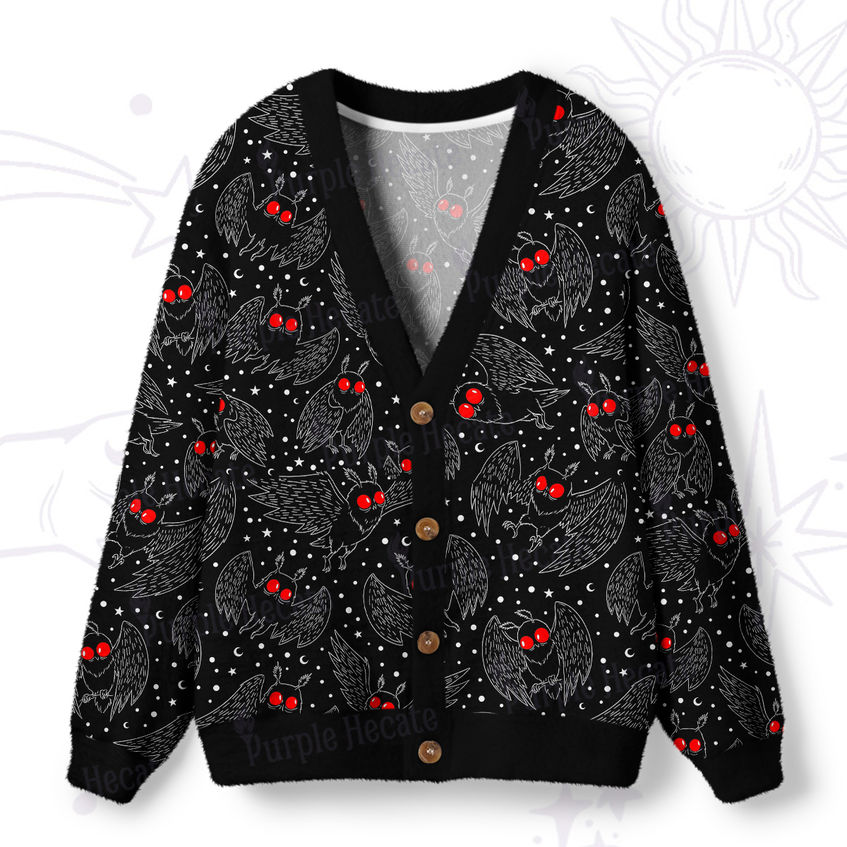 [Copy]Purplehecate Lazy Day Garden Cats Ugly Cardigan Sweaters