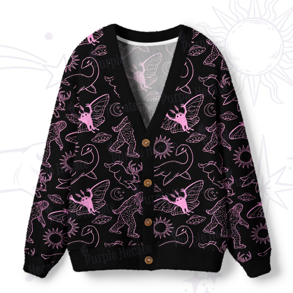 Purplehecate Cryptid Ugly Cardigan Sweaters