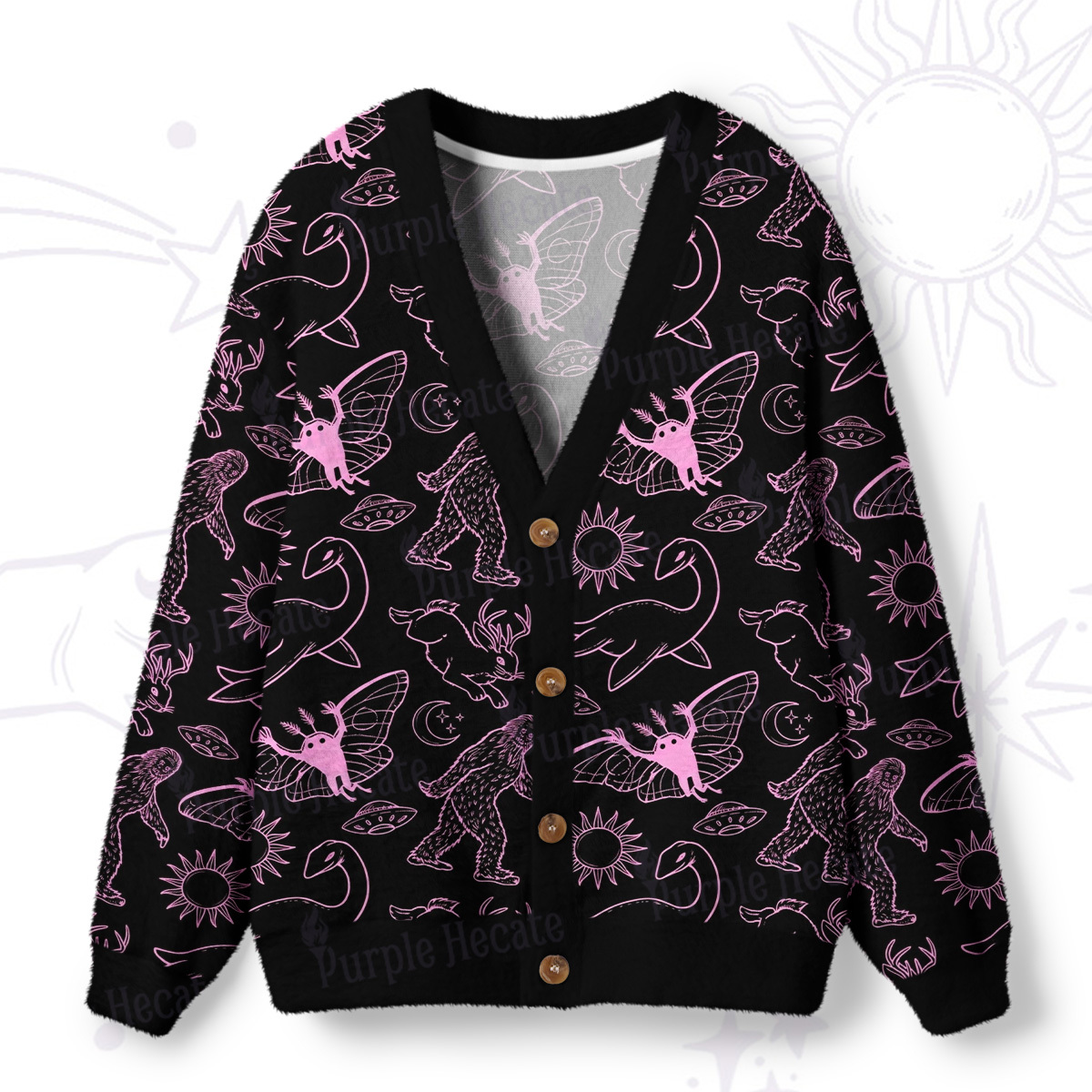 Purplehecate Cryptid Ugly Cardigan Sweaters