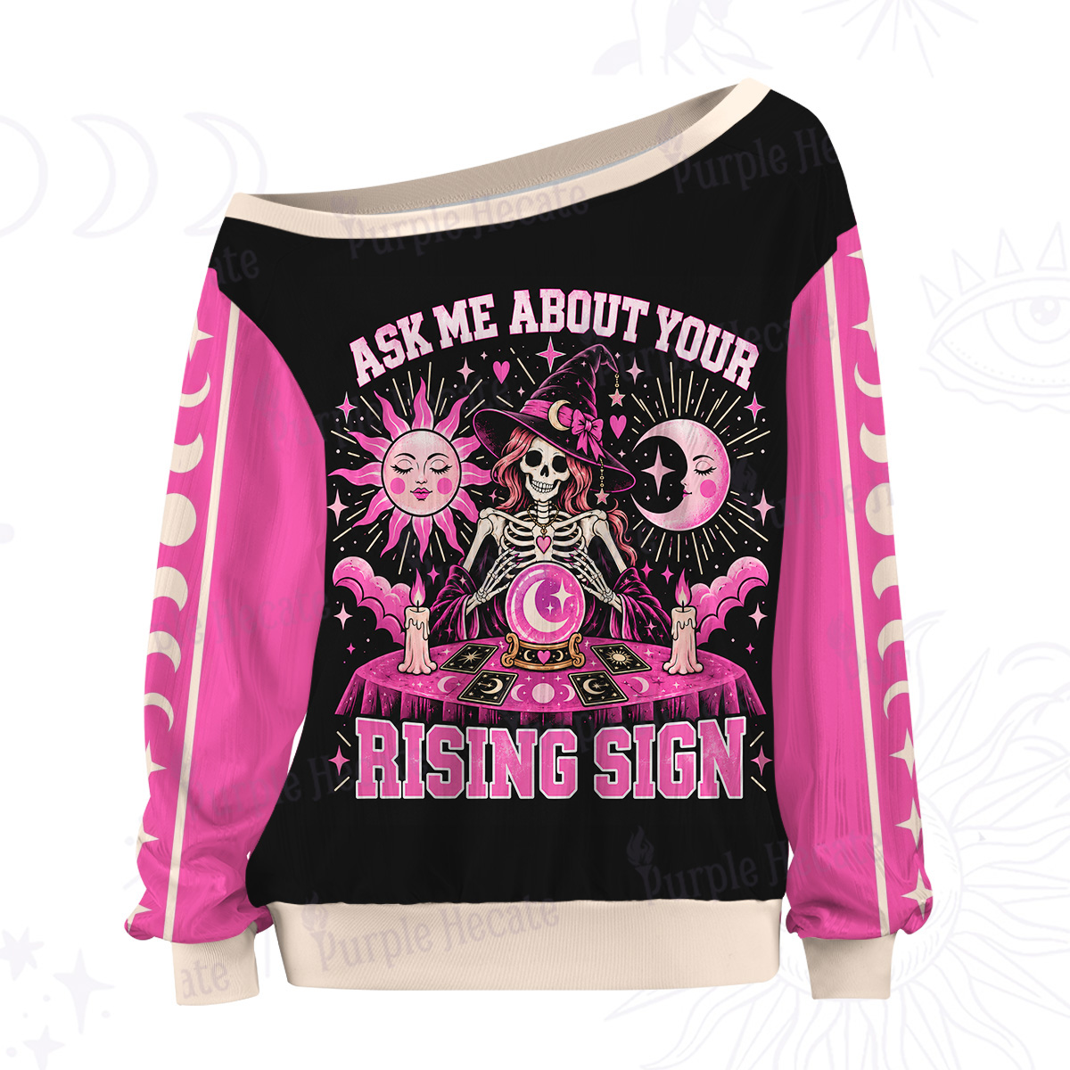 Purplehecate Ask Me About Your Rising Sign Off The Shoulder Graphic Jersey