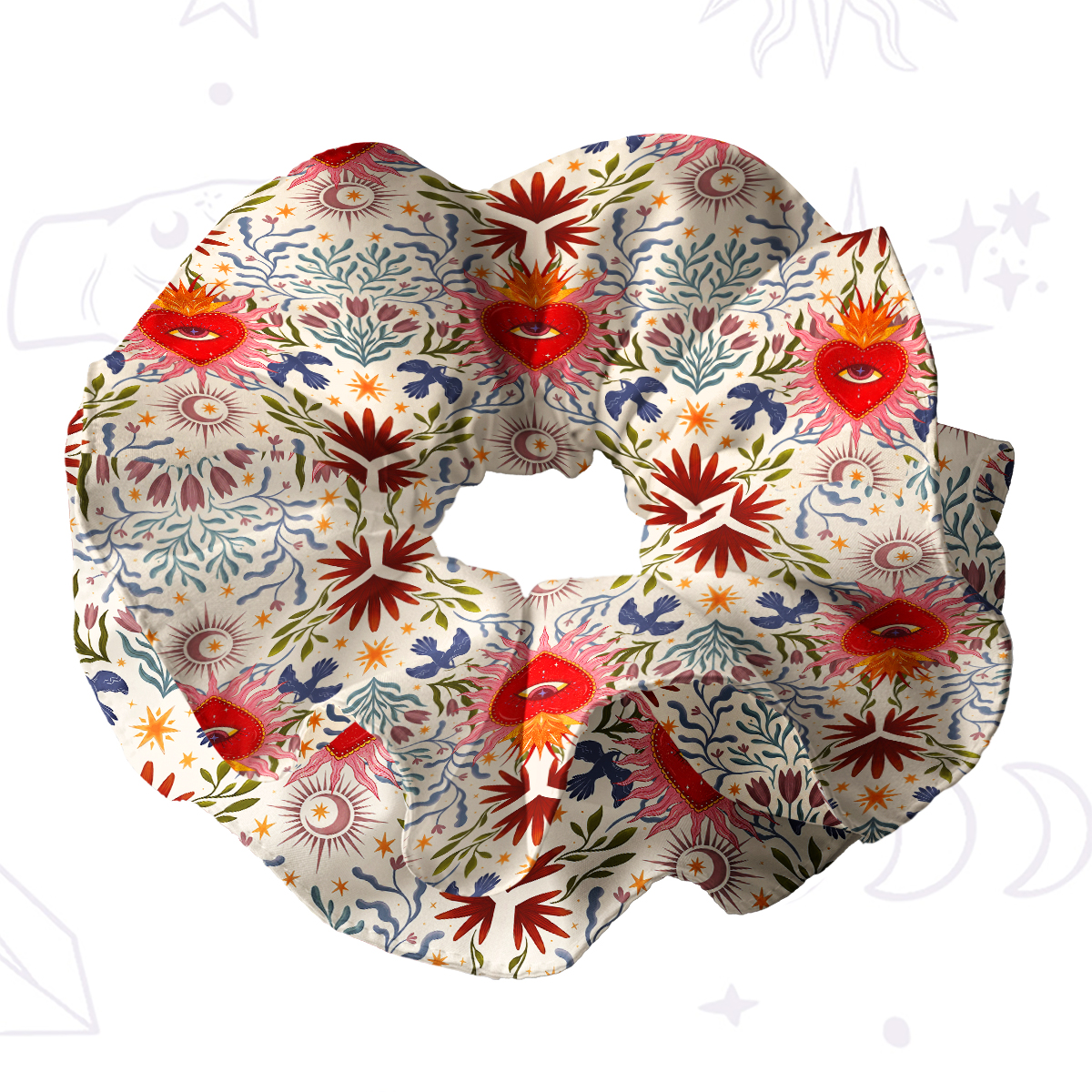 Purplehecate Sacred Flame Heart Double Layer Scrunchie