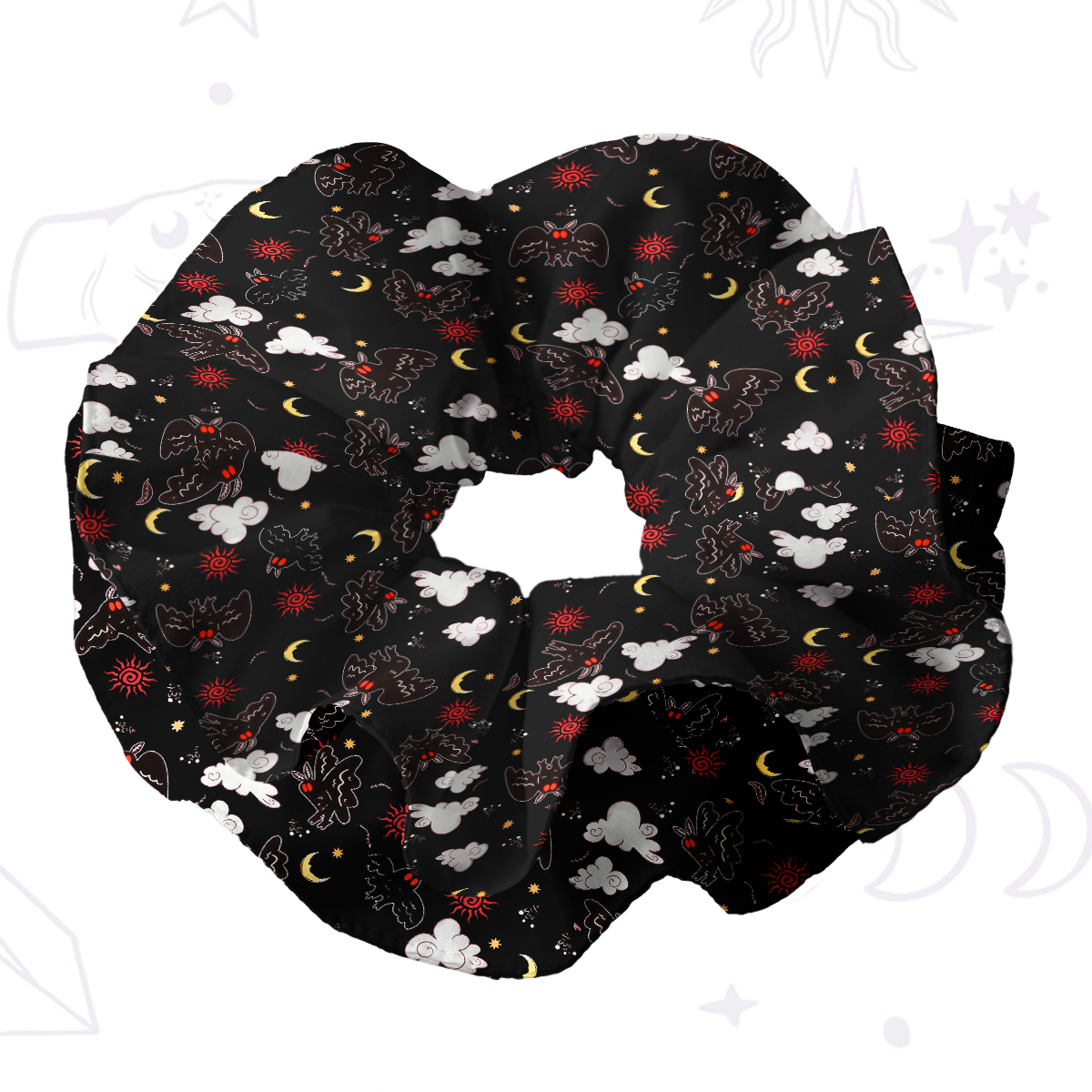 Purplehecate Cryptid Mothman Double Layer Scrunchie