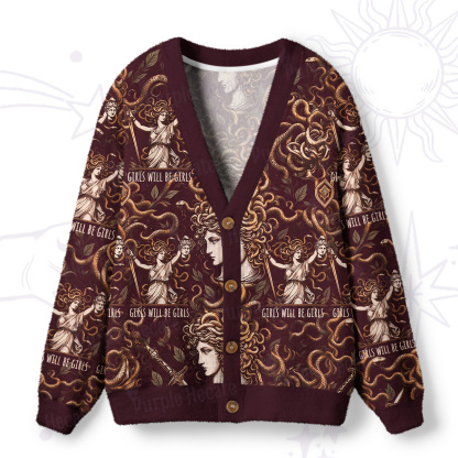 Purplehecate Girls Will Be Girls Medusa Ugly Cardigan Sweaters