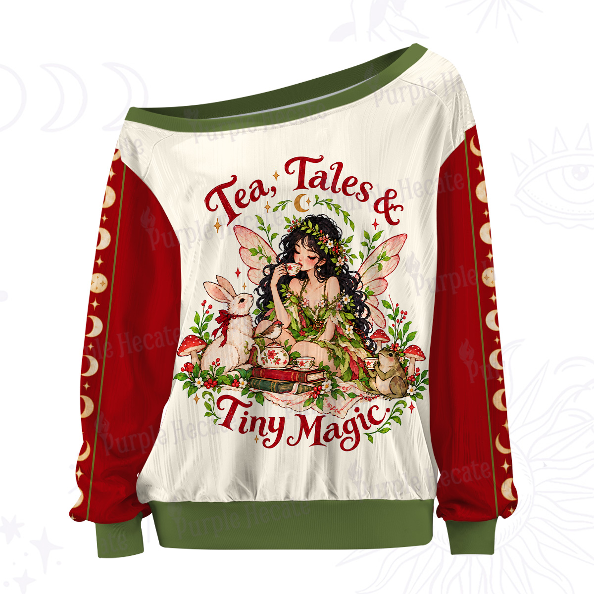 Purplehecate Tea Tales & Tiny Magic Off The Shoulder Graphic Jersey
