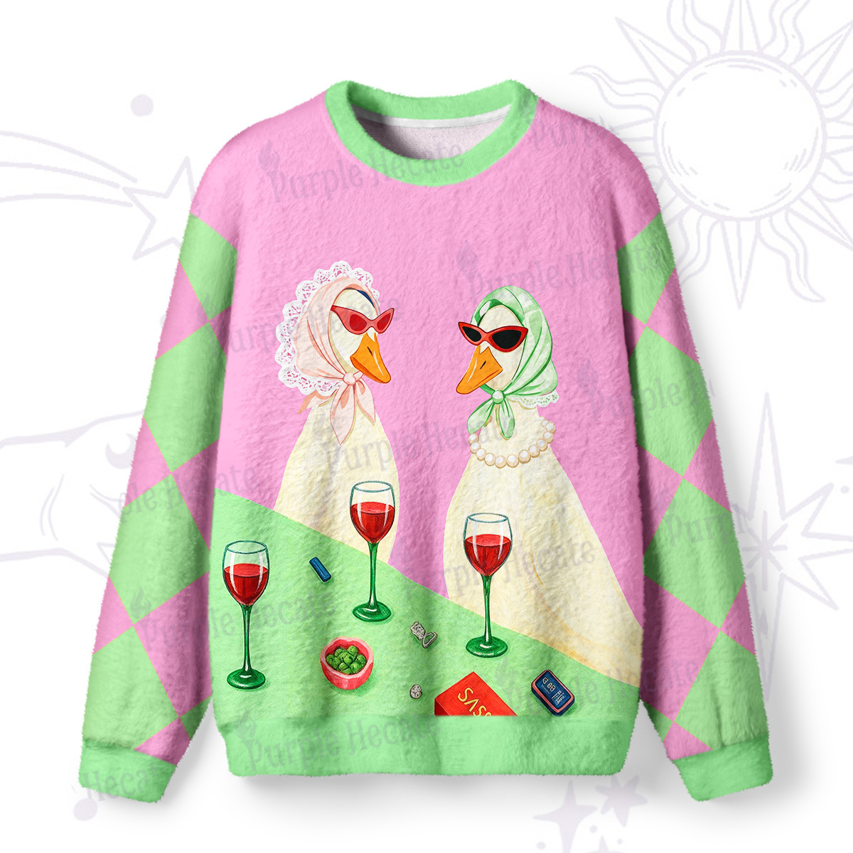 Magic Purplehecate Prehistoric Fantasy Fuzzy Ugly Sweatshirt