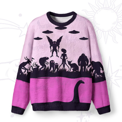 Purplehecate Alien Lake Monster Encounter Fuzzy Ugly Sweatshirt