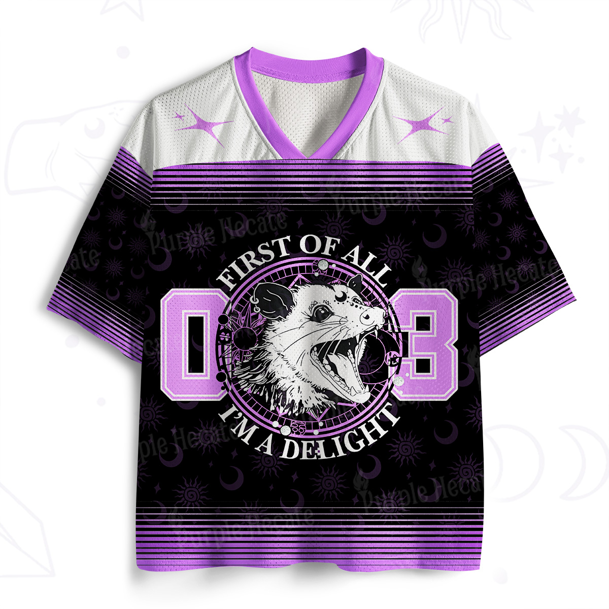 Purplehecate First Of All I'm A Delightful Opossum Mesh Jersey