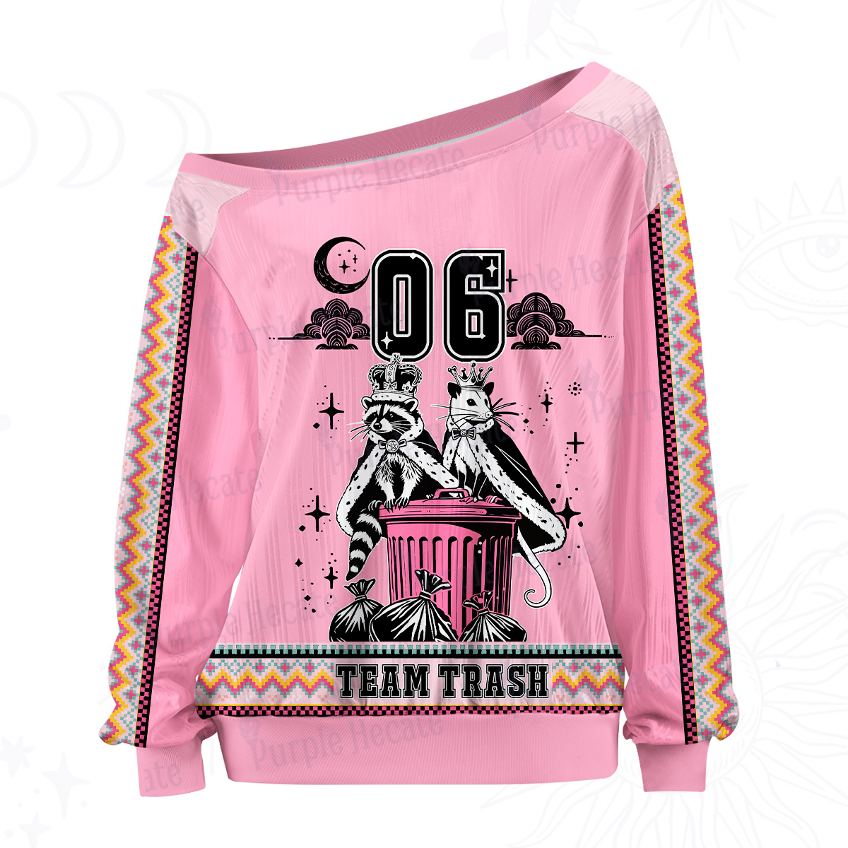 Purplehecate The Kingdom Of Trash Tarot Off The Shoulder Graphic Jersey