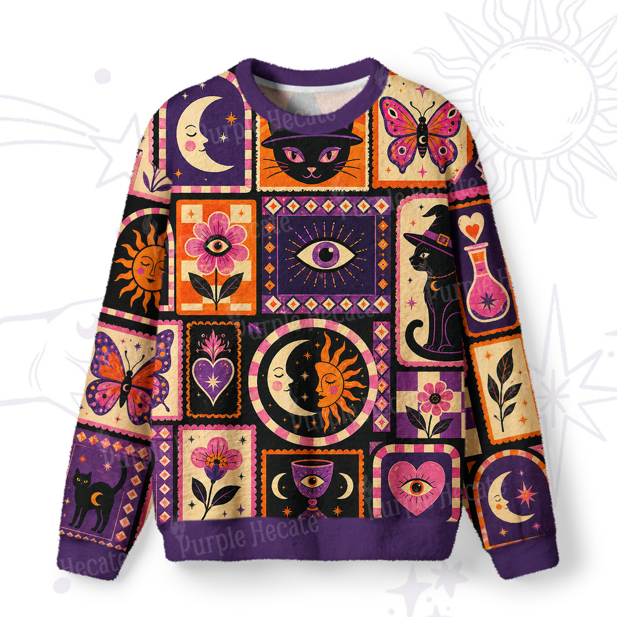 Purplehecate Spellbound Night Fuzzy Ugly Sweatshirt