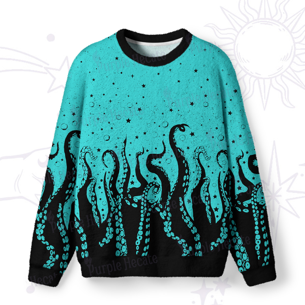 Purplehecate Tentacles of the Deep Fuzzy Ugly Sweatshirt