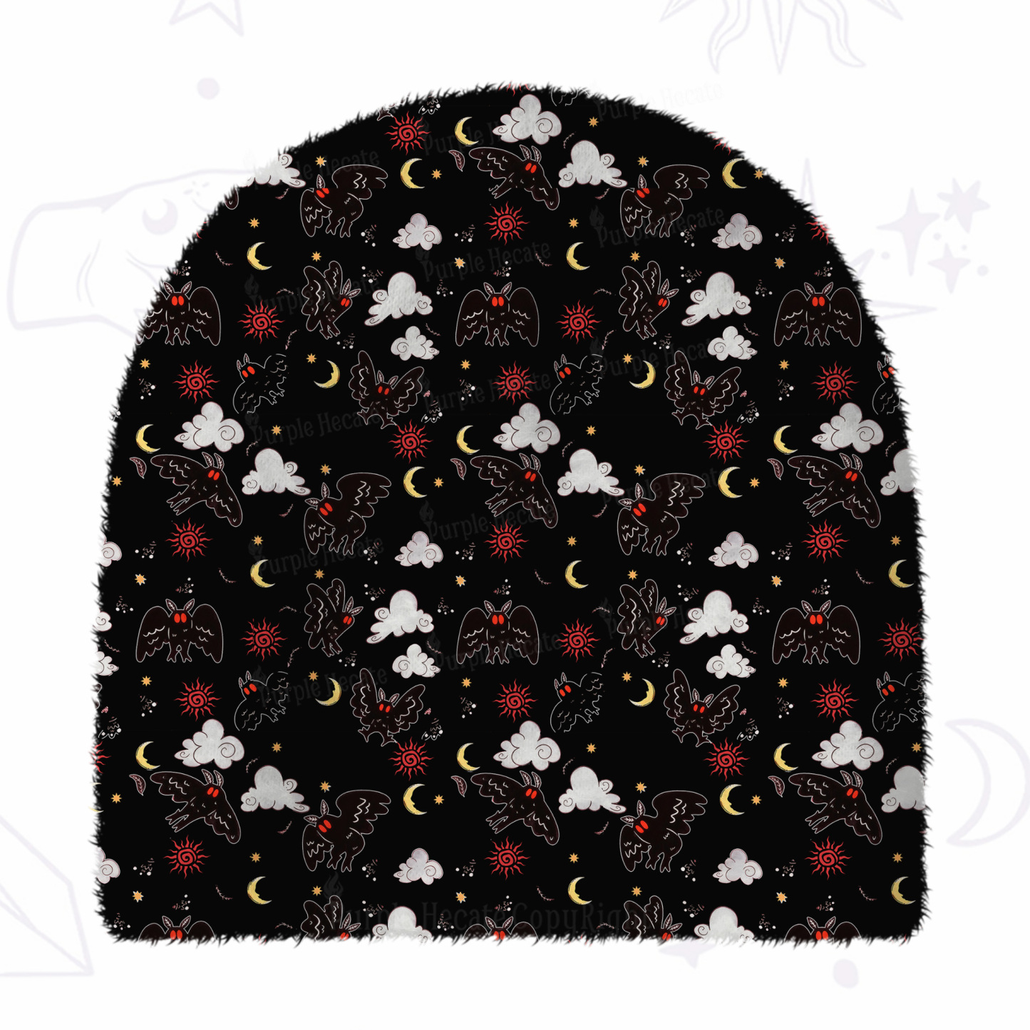 Purplehecate Cryptid Mothman Fuzzy Knit Beanie
