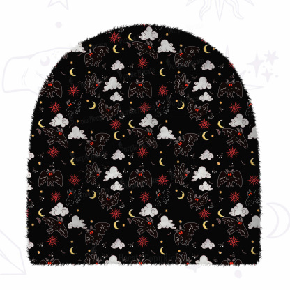 Purplehecate Cryptid Mothman Fuzzy Knit Beanie