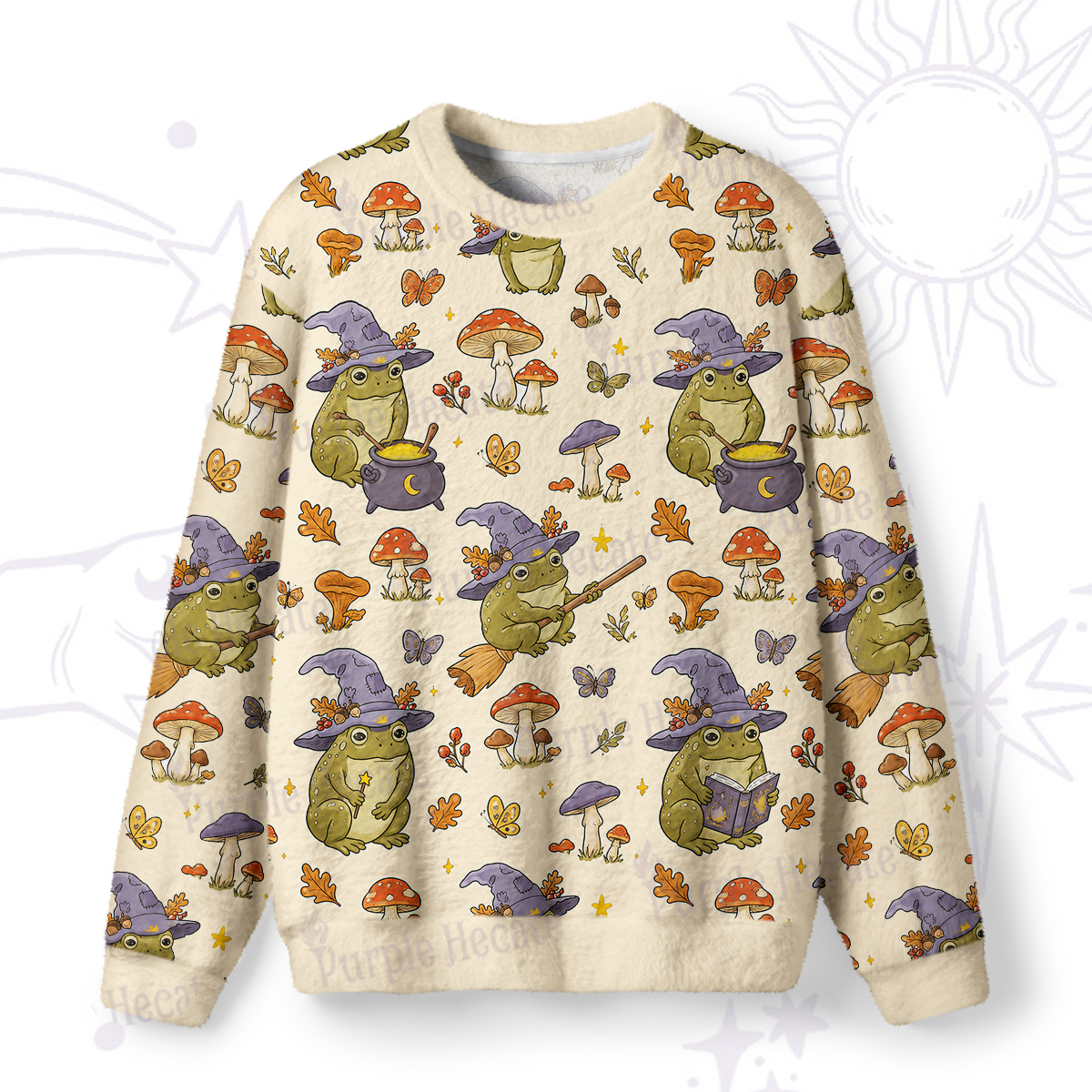 Purplehecate Wizard Frog Fuzzy Ugly Sweatshirt