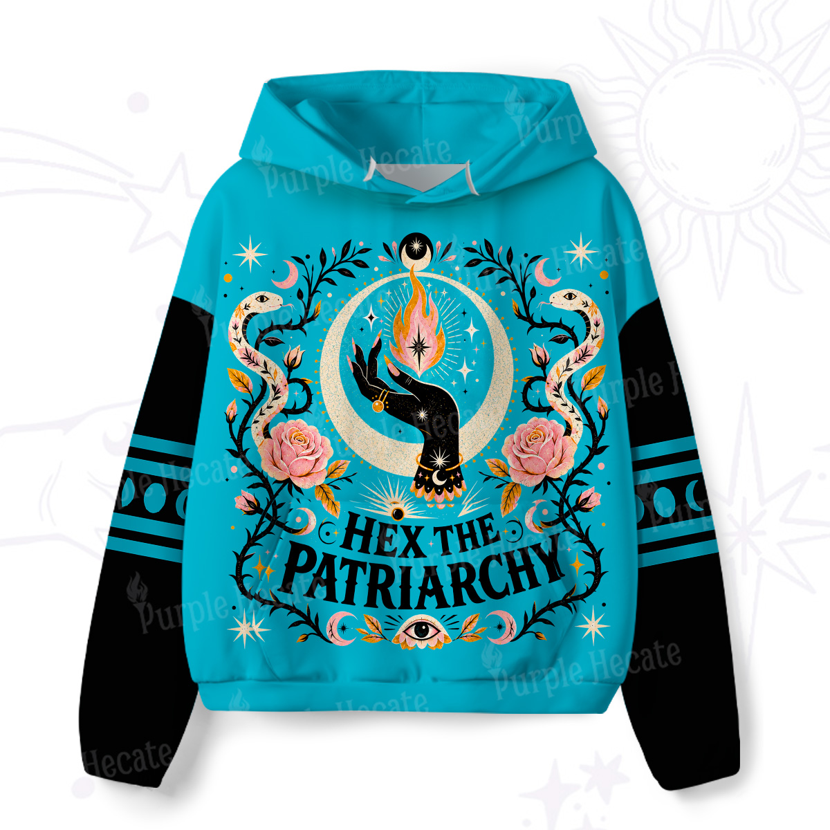 Purplehecate Hex The Patriarchy All-Over Print Hoodie