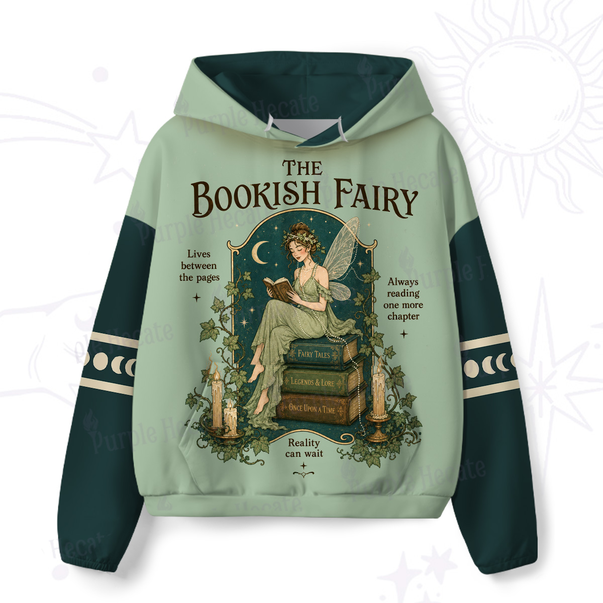 Purplehecate The Bookish Fairy All-Over Print Hoodie